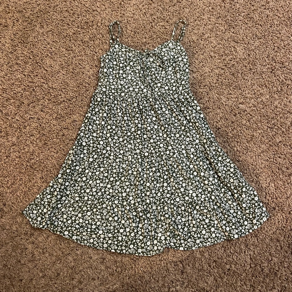 Green floral dress